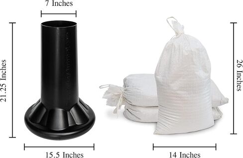 Sandbag Filling Tool with 14 x 26 White Woven Empty Polypropylene Sandbags - UV Protection - Heavy Duty Sandbags for Flooding (4 Plastic Funnels, 50 Sandbags) in Kuwait