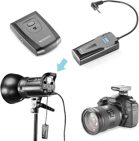 مجموعة مشغل الاستوديو Speedlite لاسلكي، 16 قناة من نيوير، بما في ذلك (1) جهاز إرسال و(3) استقبال، مناسبة لكاميرا Canon Nikon Pentax Olympus Panasonic DSLR (RT-16) in Saudi Arabia