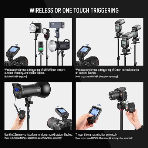 NEEWER Upgraded QPRO-C TTL Wireless Flash Trigger Compatible with Canon 1/8000s HSS Large Screen Slanted Design 5 Group 9 Customizable Functions for Q4 Q3 Z1 Z760 NW420 NW665 S101-300W/400W PRO in Saudi Arabia