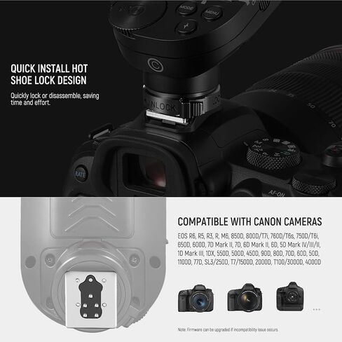NEEWER Upgraded QPRO-C TTL Wireless Flash Trigger Compatible with Canon 1/8000s HSS Large Screen Slanted Design 5 Group 9 Customizable Functions for Q4 Q3 Z1 Z760 NW420 NW665 S101-300W/400W PRO in Saudi Arabia