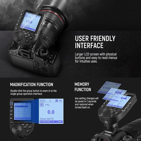 NEEWER Upgraded QPRO-C TTL Wireless Flash Trigger Compatible with Canon 1/8000s HSS Large Screen Slanted Design 5 Group 9 Customizable Functions for Q4 Q3 Z1 Z760 NW420 NW665 S101-300W/400W PRO in Saudi Arabia