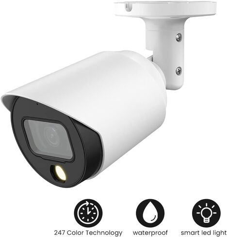 كاميرا R-Tech رؤية ليلية ملونة 5 ميجابكسل 4 في 1 AHD/CVI/TVI/تناظرية خارجية/داخلية - عدسة ثابتة 2.8 مم - أبيض (تتطلب 5 ميجابكسل أو دقة أعلى DVR) (4 عبوات 5 ميجابكسل) in Kuwait