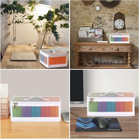 Gbivbe Photo Storage Bag 4x6, 10 Inner Large Photo Storage Box Photo Cases Store up to 1000 Photos, Photo Organizer Cards Craft Keeper with Handle for Photo Puzzles Cards Seed Packets (White) in Saudi Arabia