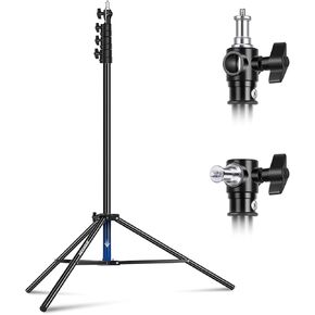 NEEWER 9.8ft/3m Air Cushioned Light Stand, Heavy Duty All Metal Photography Tripod Stand with 1/4" to 3/8" Reversible Spigot, 3 Way Mounting Interface & Metal Locking Knobs, Max Load 11lb/5kg (Black) in Saudi Arabia