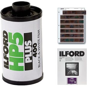حزمة فيلم سلبي أبيض وأسود من Ilford HP5 Plus (فيلم رول 35 مم، 36 عرضًا) مع ورق فاخر من Ilford MULTIGRADE RC وملف طباعة صفحات تخزين أرشيفية مقاس 35 مم in Saudi Arabia