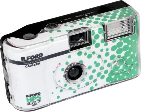 Ilford HP5 35mm B&W One-Time Single-Use Disposable Camera with Flash (ISO-400) - 27 Exposures with Microfiber Cloth in Kuwait