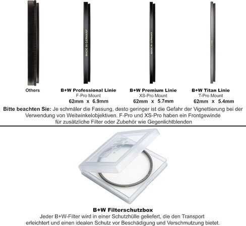 B + W Clear Protection Filter for Camera Lens – Ultra Slim Titan Mount (T-PRO), 007, HTC, 16 Layers Multi-Resistant and Nano Coating, Photography Filter, 52 mm in Saudi Arabia