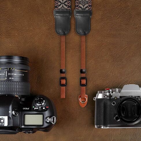 Padwa Lifestyle Camera Strap - 2" Cowhide Head Camera Straps for Photographers,Vintage Jacquard Embroidery Woven Cotton Adjustable Shoulder Neck Straps for Cameras,Binoculars（Cool Ethnic Style Waves） in Saudi Arabia