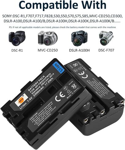 DSTE 2 Pack NP-FM50 Battery + Rapid Dual USB Charger Compatible for Sony CCD-FRV DCR-PC DCR-TRV DCR-DVD DSR-PDX GV HVL Series Camera as NP-FM30 NP-FM51 QM50 QM51 FM55H in Saudi Arabia