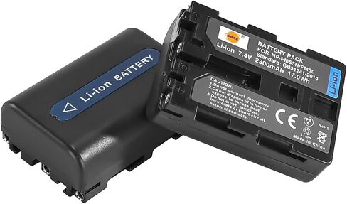 DSTE 2 Pack NP-FM50 Battery + Rapid Dual USB Charger Compatible for Sony CCD-FRV DCR-PC DCR-TRV DCR-DVD DSR-PDX GV HVL Series Camera as NP-FM30 NP-FM51 QM50 QM51 FM55H in Saudi Arabia