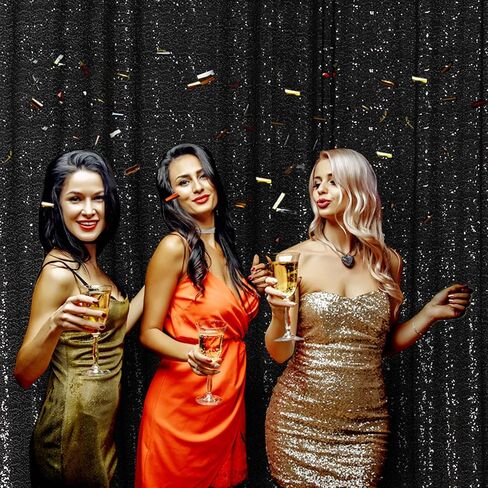 Poise3EHome 6FT x 8FT Silver Sequin Backdrop,Shimmer Backdrop Curtain for Photography Birthday Wedding Ceremony Engagement Baby Shower Bachelorette Christmas Party Decorations in Kuwait
