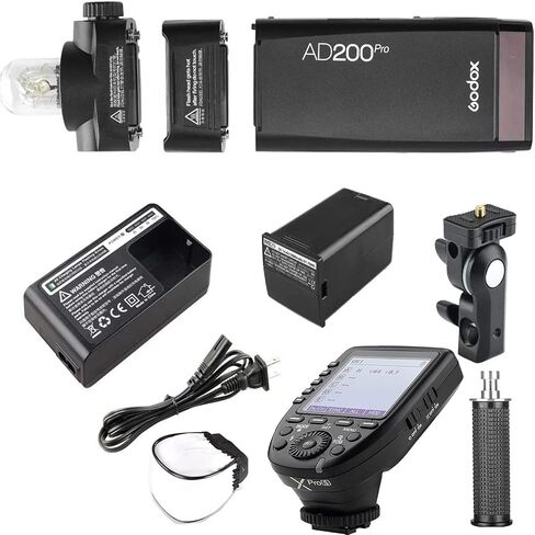 Godox AD200 Pro Godox AD200Pro Godox Flash for Sony Camera,TTL 2.4G HSS 1/8000s,2900mAh Battery w/XPro-S Flash Trigger,500 Full Power Flashes,0.01-1.8s Recycling,Bare Bulb/Speedlite Fresnel Flash Head in Saudi Arabia