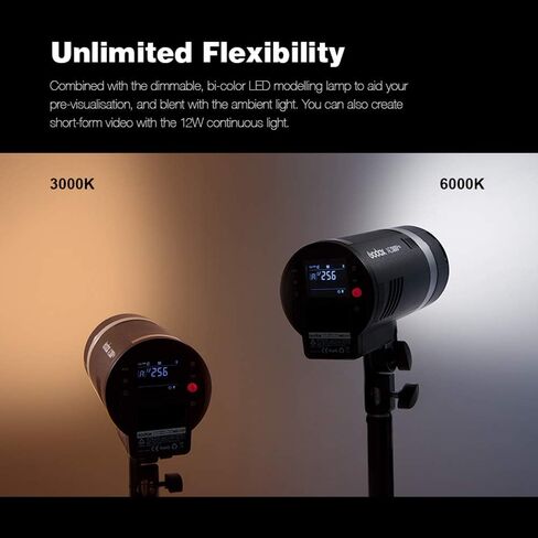 Godox AD300Pro Outdoor Strobe Flash Light, 2.4G Wireless 300Ws TTL 1/8000s 320 Times Full Power Flash Rechargeable Battery Compatible with Canon Nikon Sony FUJIFILM Panasonic Pentax Olympus in Kuwait