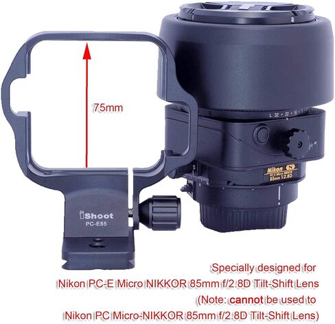قوس دعم طوق عدسة آي شوت، حلقة تثبيت ثلاثية القوائم CNC لعدسة Nikon PC-E Micro NIKKOR 85 مم f/2.8D ، مدمج نوع Arca-Swiss 46 مم لوحة تحرير سريع لـ Arca Fit Tripod Ball Head in Saudi Arabia