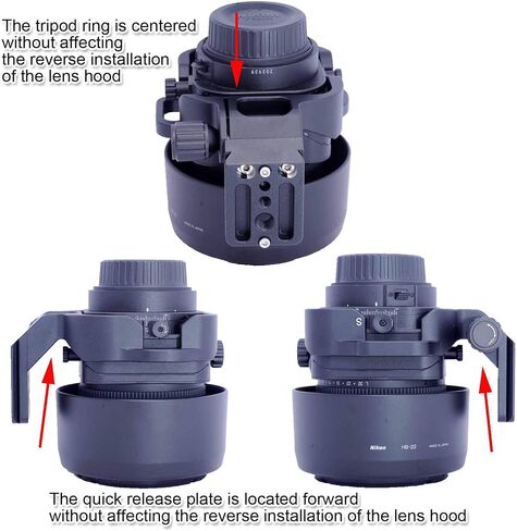 قوس دعم طوق عدسة آي شوت، حلقة تثبيت ثلاثية القوائم CNC لعدسة Nikon PC-E Micro NIKKOR 85 مم f/2.8D ، مدمج نوع Arca-Swiss 46 مم لوحة تحرير سريع لـ Arca Fit Tripod Ball Head in Saudi Arabia
