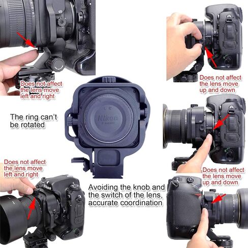 قوس دعم طوق عدسة آي شوت، حلقة تثبيت ثلاثية القوائم CNC لعدسة Nikon PC-E Micro NIKKOR 85 مم f/2.8D ، مدمج نوع Arca-Swiss 46 مم لوحة تحرير سريع لـ Arca Fit Tripod Ball Head in Saudi Arabia