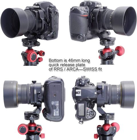 قوس دعم طوق عدسة آي شوت، حلقة تثبيت ثلاثية القوائم CNC لعدسة Nikon PC-E Micro NIKKOR 85 مم f/2.8D ، مدمج نوع Arca-Swiss 46 مم لوحة تحرير سريع لـ Arca Fit Tripod Ball Head in Saudi Arabia