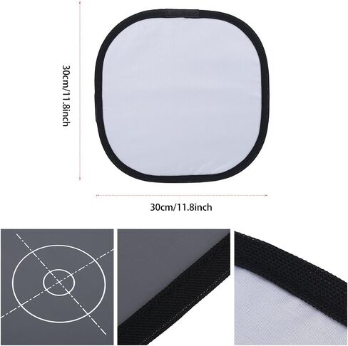 Jacksking Balance Card, 30cm Folding Portable 18% Grey White Balance Reference Card with Bag Photography Accessory in Kuwait