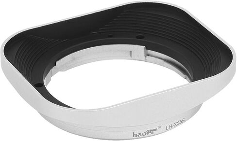هود عدسة معدنية مربعة من Haoge LH-X35S لعدسة فوجي فيلم فوجي نون XF 35mm F2 R WR XF35mmF2، XF 23mm f2 R WR XF23mmF2 وXC 35mm F2 XC35mmF2 استبدال العدسات LH-XF35-2 الفضة in Saudi Arabia