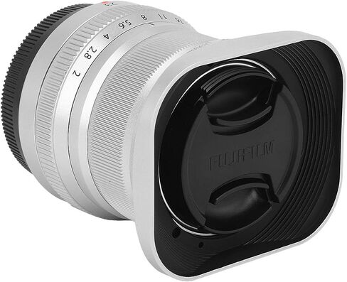 هود عدسة معدنية مربعة من Haoge LH-X35S لعدسة فوجي فيلم فوجي نون XF 35mm F2 R WR XF35mmF2، XF 23mm f2 R WR XF23mmF2 وXC 35mm F2 XC35mmF2 استبدال العدسات LH-XF35-2 الفضة in Saudi Arabia