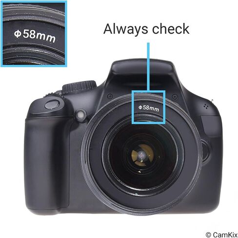 58mm Set of 2 Camera Lens Hoods and 1 Lens Cap - Rubber (Collapsible) + Tulip Flower - Sun Shade/Shield - Reduces Lens Flare and Glare - Blocks Excess Sunlight (58 mm, Rubber Hood + Tullip Hood + Cap) in Saudi Arabia