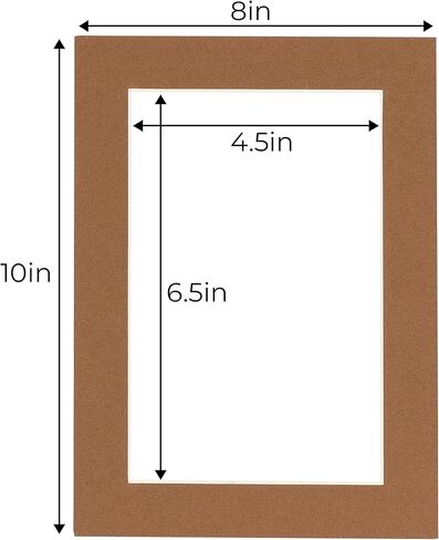 CountryArtHouse Taupe Acid Free 8x10 Picture Frame Mats with White Core Bevel Cut for 5x7 Pictures - Fits 8x10 Frame - Pack of 10 Mats in Saudi Arabia