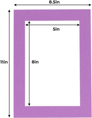 5.5x8.5 Mat for 8.5x11 Frame - Precut Mat Board Acid-Free Mixed Colors 5.5x8.5 Photo Matte For a 8.5x11 Picture Frame, Matboard for Family Photos, Show Kits, Art, Picture Framing, Pack of 10 Mats in Saudi Arabia