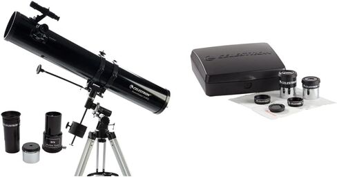 Celestron - PowerSeeker 114EQ Telescope & PowerSeeker Telescope Accessory Kit - Includes 2X 1.25 Kellner Eyepieces, 3 Colored Telescope Filters, and Cleaning Cloth in Saudi Arabia