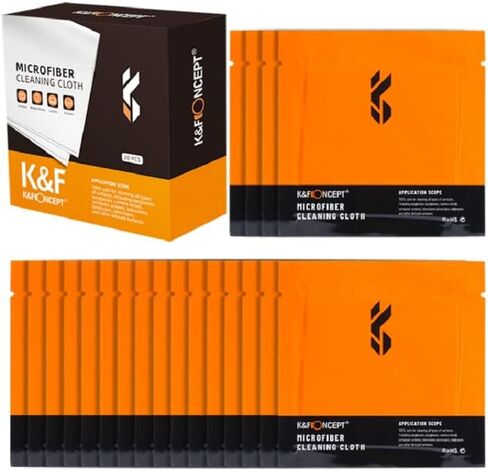 K&F Concept Microfibers Cleaning Cloths 20 Pack - for Smartphones, Tablets, TV, Notebook or Desktop Screen, Display Cabinets, Mirrors, Glass Tables in Kuwait