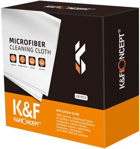 K&F Concept Microfibers Cleaning Cloths 20 Pack - for Smartphones, Tablets, TV, Notebook or Desktop Screen, Display Cabinets, Mirrors, Glass Tables in Kuwait