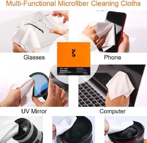 K&F Concept Microfibers Cleaning Cloths 20 Pack - for Smartphones, Tablets, TV, Notebook or Desktop Screen, Display Cabinets, Mirrors, Glass Tables in Kuwait