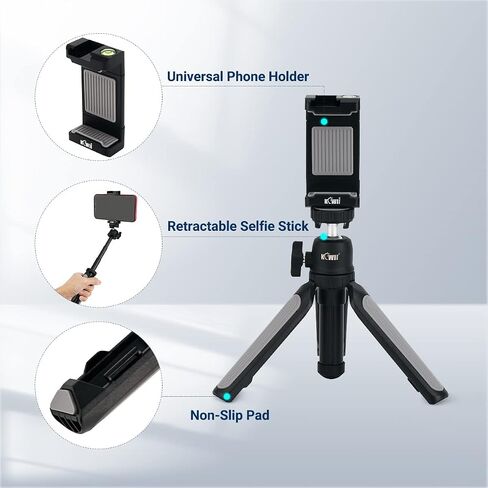 KIWIFOTOS Extension Camera Tripod, Mini Selfie Stick Tripod Stand Handle Grip for iPhone Samsung Sony ZV1 RX100VII RX100VA A6400 A6300 A6600 Canon G7X Mark III II Camera Vlogging Hand Grip in Saudi Arabia