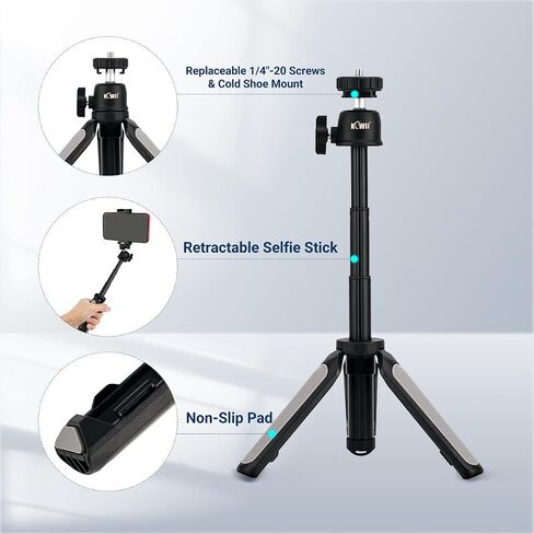 KIWIFOTOS Extension Camera Tripod, Mini Selfie Stick Tripod Stand Handle Grip for iPhone Samsung Sony ZV1 RX100VII RX100VA A6400 A6300 A6600 Canon G7X Mark III II Camera Vlogging Hand Grip in Saudi Arabia