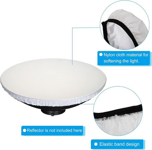 PATIKIL 17" 42cm Soft Diffuser Lamp Cover, 2 Pack Cloth Diffuser Strobe Reflector Lamp Sock for Flash Light Beauty Dish Photography Studio, White in Saudi Arabia