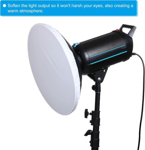 PATIKIL 17" 42cm Soft Diffuser Lamp Cover, 2 Pack Cloth Diffuser Strobe Reflector Lamp Sock for Flash Light Beauty Dish Photography Studio, White in Saudi Arabia