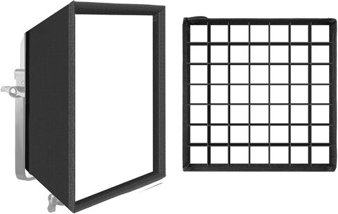 موزع سوفت بوكس قابل للطي من جي في ام مع خلية نحل شبكية لمصباح فيديو LED RGB سلسلة 800D/560AS/480LS، عبوة واحدة، مناسب لاضاءة الاستوديو والتصوير الفوتوغرافي البورتريه واضاءة الفيديو، لوحة LED، 11 انش × in Kuwait