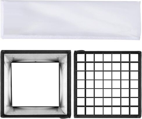 موزع سوفت بوكس قابل للطي من جي في ام مع خلية نحل شبكية لمصباح فيديو LED RGB سلسلة 800D/560AS/480LS، عبوة واحدة، مناسب لاضاءة الاستوديو والتصوير الفوتوغرافي البورتريه واضاءة الفيديو، لوحة LED، 11 انش × in Kuwait
