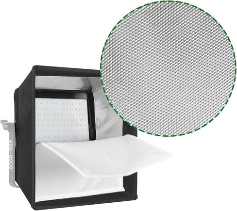 موزع سوفت بوكس قابل للطي من جي في ام مع خلية نحل شبكية لمصباح فيديو LED RGB سلسلة 800D/560AS/480LS، عبوة واحدة، مناسب لاضاءة الاستوديو والتصوير الفوتوغرافي البورتريه واضاءة الفيديو، لوحة LED، 11 انش × in Kuwait