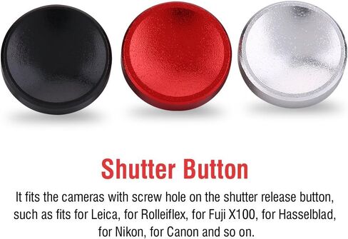 3PCS Camera Button, Aluminium Alloy Shutter Button with Concave Surface, Fits for Cameras with Screw Hole on The Shutter Release Button (Red Black Silver) in Saudi Arabia