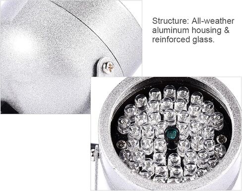 Ejoyous Infrared Illuminator, 48 LED IR Illuminator Lights 60 Degree Wide Angle Waterproof Infrared Night Vision Light for Indoor Outdoor CCTV Security Camera Security Gate System in Saudi Arabia