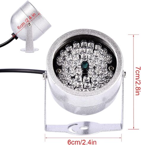 Ejoyous Infrared Illuminator, 48 LED IR Illuminator Lights 60 Degree Wide Angle Waterproof Infrared Night Vision Light for Indoor Outdoor CCTV Security Camera Security Gate System in Saudi Arabia