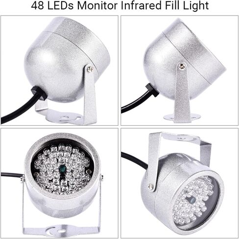 Ejoyous Infrared Illuminator, 48 LED IR Illuminator Lights 60 Degree Wide Angle Waterproof Infrared Night Vision Light for Indoor Outdoor CCTV Security Camera Security Gate System in Saudi Arabia