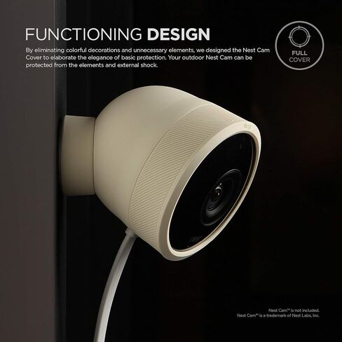 غطاء سيليكون elago متوافق مع كاميرا Nest Cam الخارجية للأمان - جلد واقي لجميع الأحوال الجوية، أمان، سهل التركيب [قطعتان، بني داكن] (غير متوافق مع طراز بطارية 2021) in Kuwait