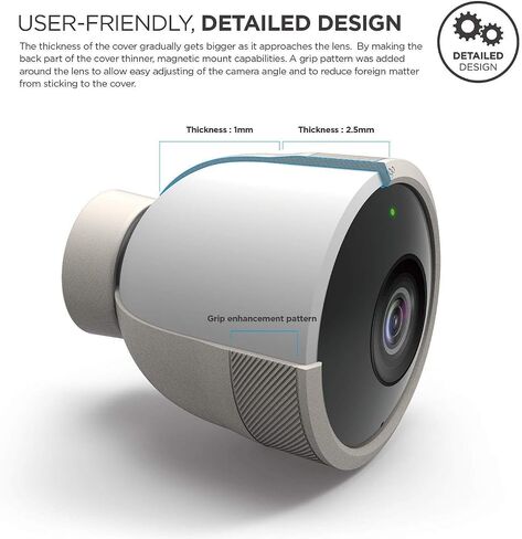 غطاء سيليكون elago متوافق مع كاميرا Nest Cam الخارجية للأمان - جلد واقي لجميع الأحوال الجوية، أمان، سهل التركيب [قطعتان، بني داكن] (غير متوافق مع طراز بطارية 2021) in Kuwait