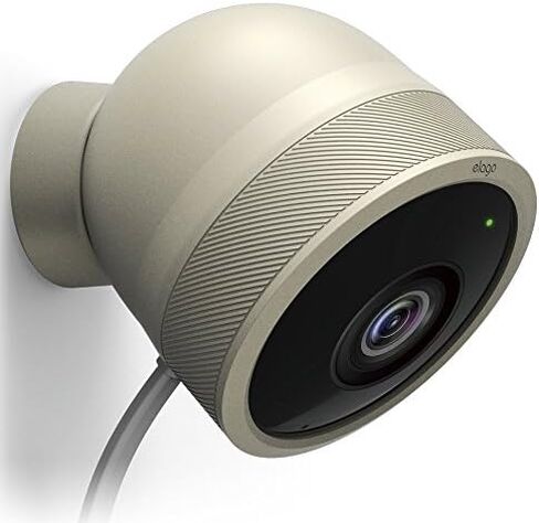 غطاء سيليكون elago متوافق مع كاميرا Nest Cam الخارجية للأمان - جلد واقي لجميع الأحوال الجوية، أمان، سهل التركيب [قطعتان، بني داكن] (غير متوافق مع طراز بطارية 2021) in Kuwait
