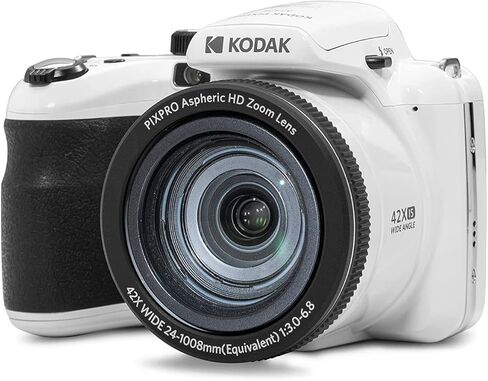 كاميرا رقمية Kodak PIXPRO AZ425 Astro Zoom 20 ميجابكسل مع تكبير بصري 42x (أبيض) حزمة مع بطاقة SD كوداك 32 جيجابايت (عنصران) in Kuwait