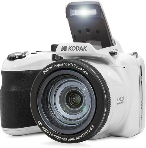 كاميرا رقمية Kodak PIXPRO AZ425 Astro Zoom 20 ميجابكسل مع تكبير بصري 42x (أبيض) حزمة مع بطاقة SD كوداك 32 جيجابايت (عنصران) in Kuwait