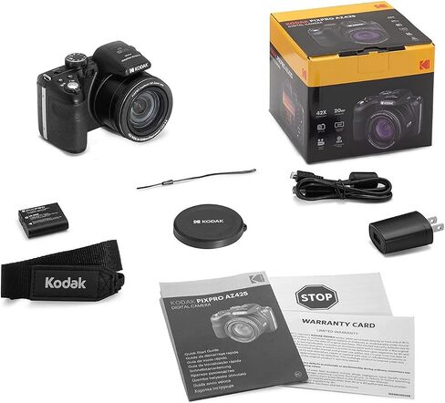 Kodak Pixpro AZ425 Astro Zoom 20MP Digital Camera Bundle (Black) | 42x Optical with 32GB SD Card, (2 items) in Saudi Arabia