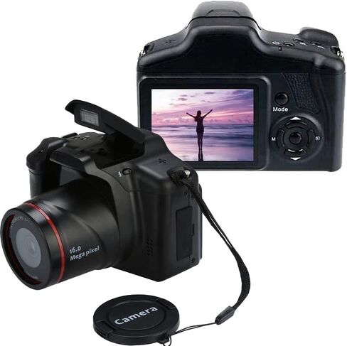 eDealz Digital Camera for Photography, 16MP 2.4 Inch LCD Screen 16X Digital Zoom 720P Point and S-Hoot Cameras Digital Camera Small Camera for Teens Students Boys Girls Seniors (Black) in Saudi Arabia