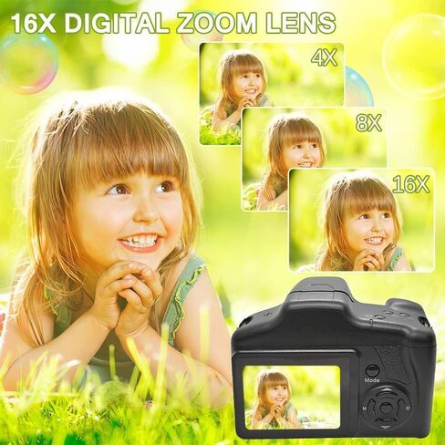 eDealz Digital Camera for Photography, 16MP 2.4 Inch LCD Screen 16X Digital Zoom 720P Point and S-Hoot Cameras Digital Camera Small Camera for Teens Students Boys Girls Seniors (Black) in Saudi Arabia